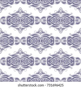 Vintage decorative seamless pattern. Lace ornament illustration. Traditional, Arabic, Turkish, Indian motifs. Great for fabric and textile, wallpaper, packaging, or any desired idea.