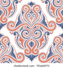 Vintage dekorative nahtlose Muster. Hochzeitsgrafik.Blumenmuster. Traditionelle arabische, türkische, indische Motive. Ideal für Gewebe und Textilien, Tapeten, Verpackungen oder jede erwünschte Idee.