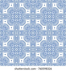 Vintage decorative seamless pattern. Ornament illustration. Floral pattern. Traditional, Arabic, Turkish, Indian motifs. Great for fabric and textile, wallpaper, packaging, or any desired idea.