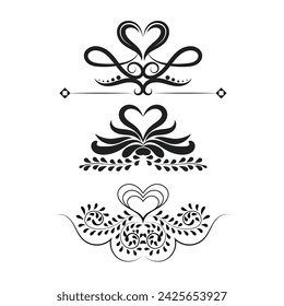 Vintage dekorative Wirbel Rahmen und Trenner Sammlung, Hand gezeichnete Vektor-Design-Elemente, Dekoration für Logos, Seite, Hochzeit Album oder Restaurant Menü im Set.