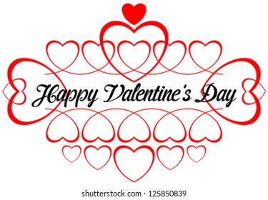 Vintage decorative Valentine label. "Happy Valentine's Day"