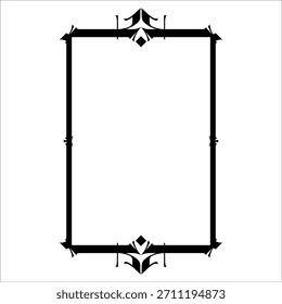 Marco de Vector decorativo de Antiguas en estilo gótico: elegante marco de Vector negro sobre fondo blanco, EPS10, edad media, santidad, Navidades.