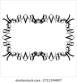 Vintage decorative vector frame in Gothic style - elegant black vector frame on white background, EPS10,  middle ages, hallowen, Christmas.