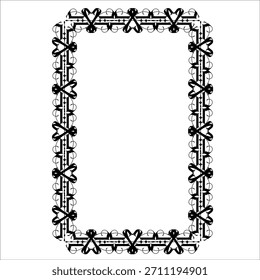 Marco de Vector decorativo de Antiguas en estilo gótico: elegante marco de Vector negro sobre fondo blanco, EPS10, edad media, santidad, Navidades.