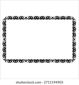 Marco de Vector decorativo de Antiguas en estilo gótico: elegante marco de Vector negro sobre fondo blanco, EPS10, edad media, santidad, Navidades.