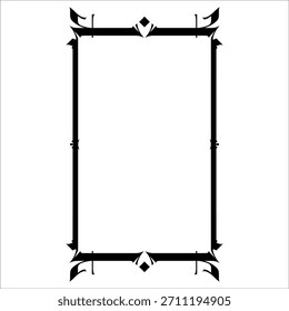 Vintage decorative vector frame in Gothic style - elegant black vector frame on white background, EPS10,  middle ages, hallowen, Christmas.