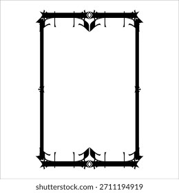 Marco de Vector decorativo de Antiguas en estilo gótico: elegante marco de Vector negro sobre fondo blanco, EPS10, edad media, santidad, Navidades.