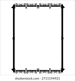 Vintage decorative vector frame in Gothic style - elegant black vector frame on white background, EPS10,  middle ages, hallowen, Christmas.