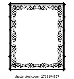 Vintage decorative vector frame in Gothic style - elegant black vector frame on white background, EPS10,  middle ages, hallowen, Christmas.