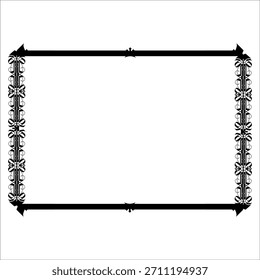Marco de Vector decorativo de Antiguas en estilo gótico: elegante marco de Vector negro sobre fondo blanco, EPS10, edad media, santidad, Navidades.