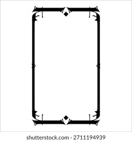 Marco de Vector decorativo de Antiguas en estilo gótico: elegante marco de Vector negro sobre fondo blanco, EPS10, edad media, santidad, Navidades.