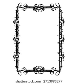 Vintage decorative vector frame in Gothic style - elegant black vector frame on white background, EPS10,  middle ages, hallowen, Christmas.