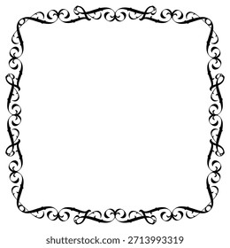 Vintage decorative vector frame in Gothic style - elegant black vector frame on white background, EPS10,  middle ages, hallowen, Christmas.