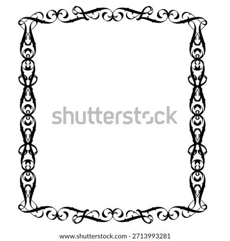 Vintage decorative vector frame in Gothic style - elegant black vector frame on white background, EPS10,  middle ages, hallowen, Christmas.