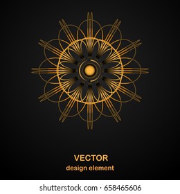 Vintage decorative vector geometrical linear element 
