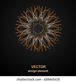 Vintage decorative vector geometrical linear element 