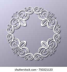 Vintage decorative white frame in 3d style . Template for design. Vector illustration eps10