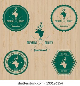 Vintage Deer Badge set | Editable EPS vector illustration