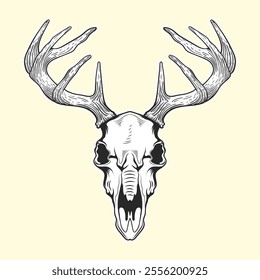 
Vintage deer head skeleton design.