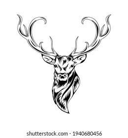 Vintage Deer Head Sketch. Deer Head vector