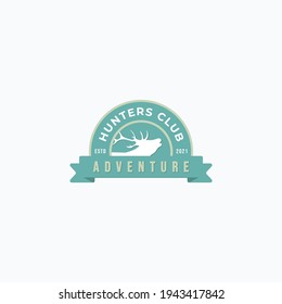 Vintage deer head vector illustration design. Simple hunter club emblem logo design