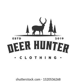 vintage deer hunter logo template