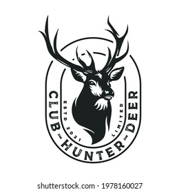 vintage deer logo, icon and vector