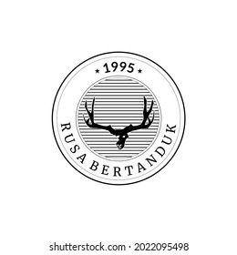 vintage deer logo - modern circle emblem