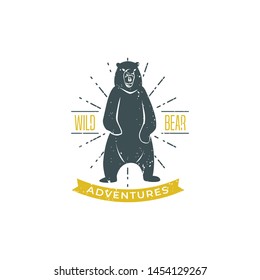 Vintage deer logo template vector. Animal logo retro styled outdoor vector illustration