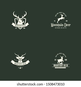Vintage deer logo template vector. Outdoor deer logo concept