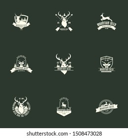 Vintage deer logo template vector. Outdoor deer logo concept