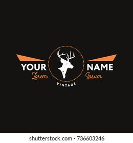 Vintage Deer Logo Vector. Flat Isolated Graphic Illustration Symbol