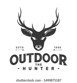 vintage deer and outdoor logo template
