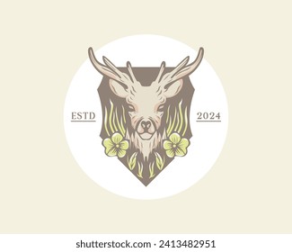 Vintage deer with shield logo