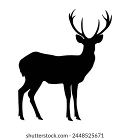 A Vintage Deer silhouette white background