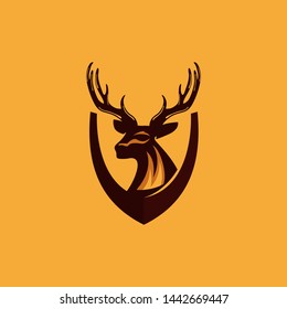 Vintage Deer Whitetail Logo Template Vector 
