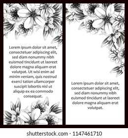 Vintage delicate greeting invitation card template design with flowers for wedding, marriage, bridal, birthday, Valentine's day. Romantic vector illustration.

