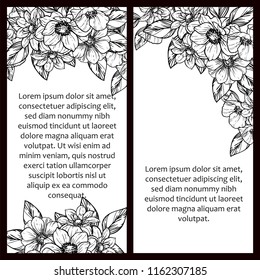 Vintage delicate greeting invitation card template design with flowers 