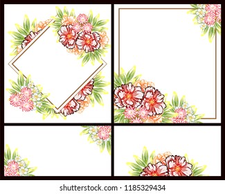 Vintage delicate greeting invitation card template design with flowers