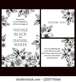Vintage delicate greeting invitation card template design with flowers