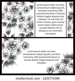 Vintage delicate greeting invitation card template design with flowers