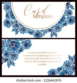 Vintage delicate greeting invitation card template design with flowers