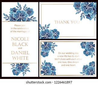 Vintage delicate greeting invitation card template design with flowers