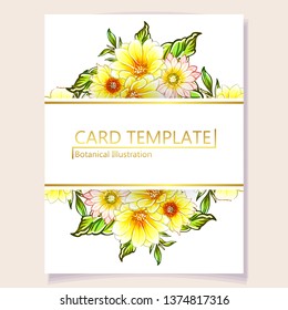 Vintage delicate greeting invitation card template design with flowers for wedding, marriage, bridal, birthday, Valentine's day. Romantic vector illustration.
