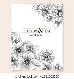 Vintage delicate greeting invitation card template design with flowers for wedding, marriage, bridal, birthday, Valentine's day. Romantic vector illustration.
