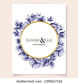 Vintage delicate greeting invitation card template design with flowers 