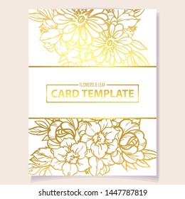 Vintage delicate greeting invitation card template design with flowers for wedding, marriage, bridal, birthday, Valentine's day