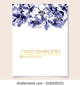 Vintage delicate greeting invitation card template design with flowers for wedding, marriage, bridal, birthday, Valentine's day. Romantic vector illustration.