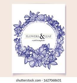 Vintage delicate greeting invitation card template design with flowers for wedding, marriage, bridal, birthday, Valentine's day. Romantic vector illustration.