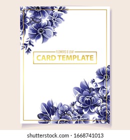 Vintage delicate greeting invitation card template design with flowers for wedding, marriage, bridal, birthday, Valentine's day. Romantic vector illustration.
